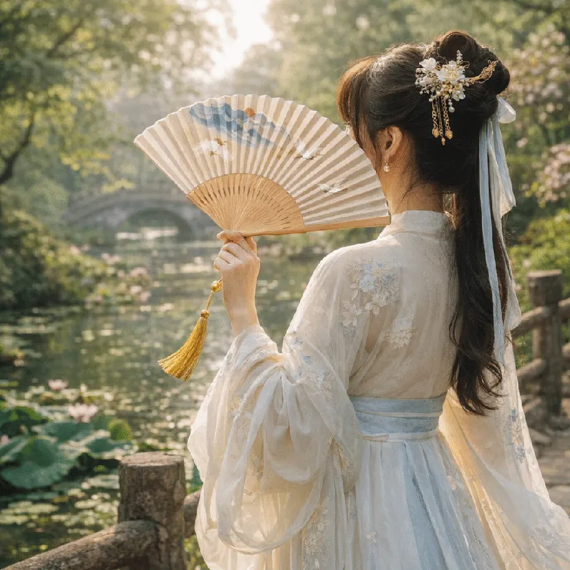 Dance Fan Vintage Bamboo Folding Fan Traditional Crane Pattern Carved Hollowed-Out Fan Classical with Tassel Double Side Fan Hanfu Matching