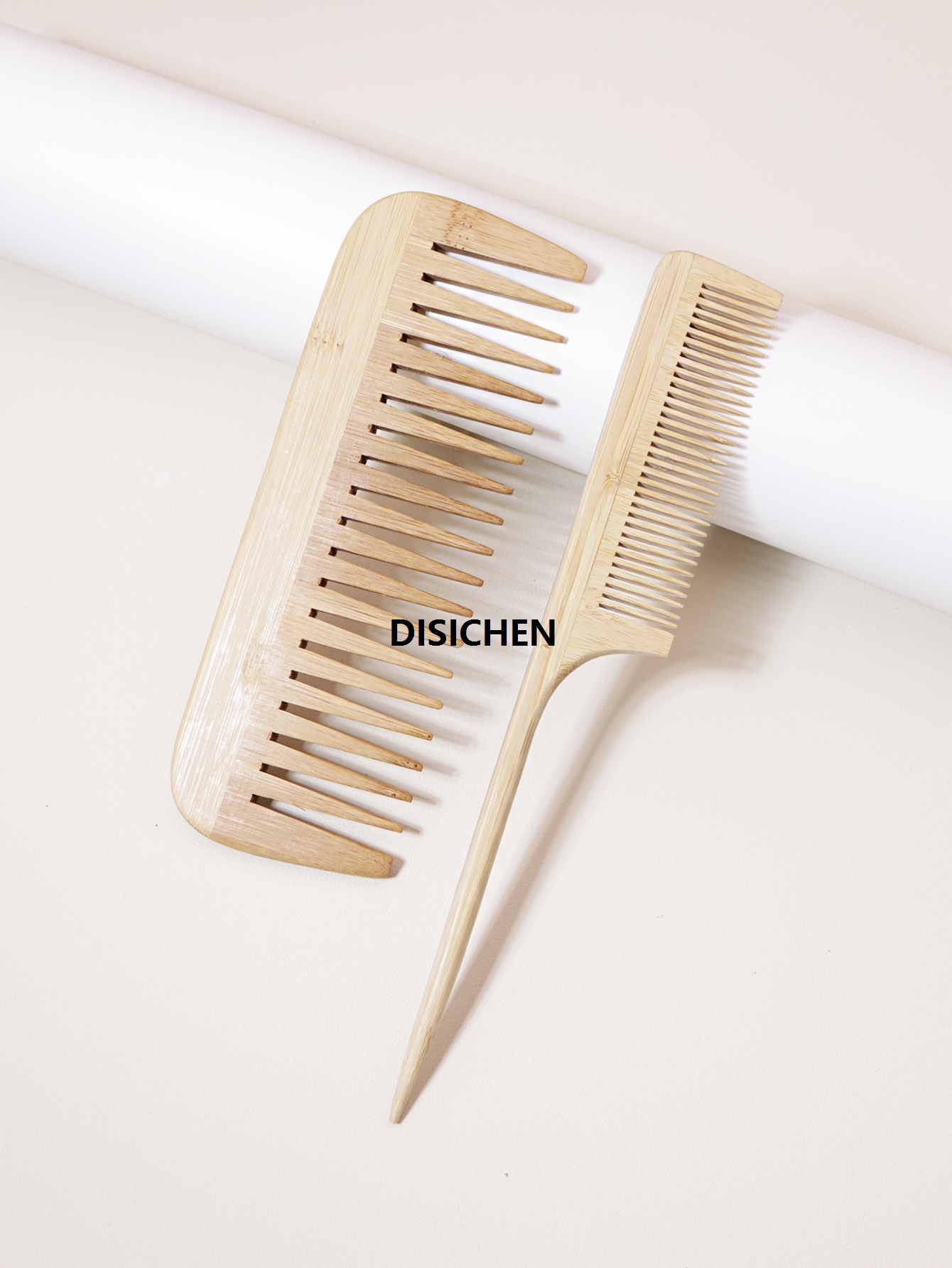 DISICHEN 2PCS natural bamboo and wood comb set, anti-static, wide toothed comb, pointed tail comb, home gift giving Luxury