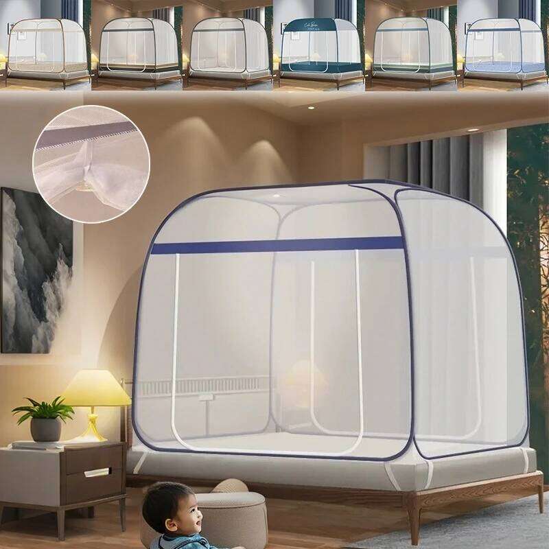 1PC Double Door New No-Installation No Bracket Portable Camping Tent Foldable Bunk Mesh Breathable Mosquito Net