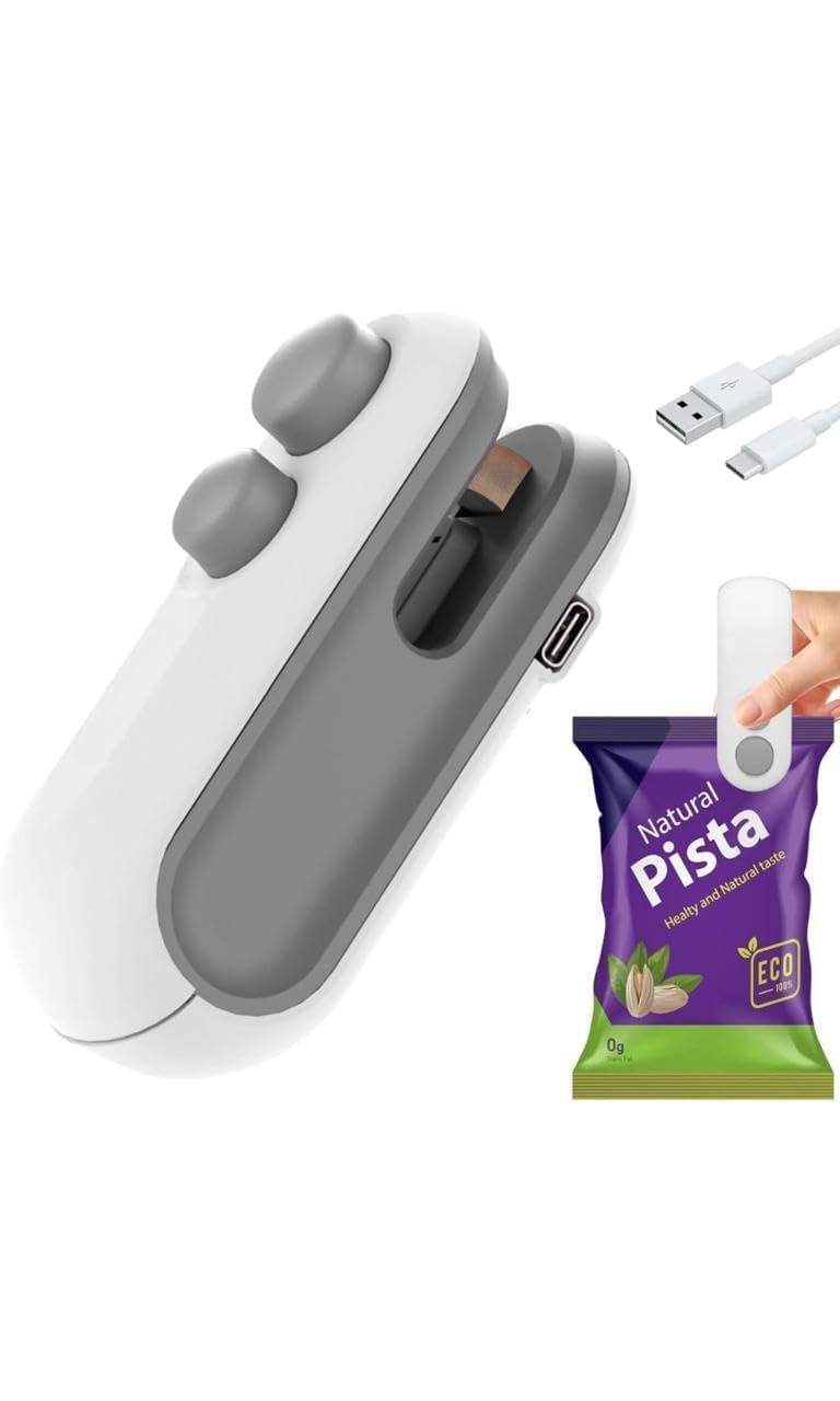 Portable Mini Sealing Machine, Multi-color Handheld Packet Sealer for Food, Snacks, Chips, Fresh Storage, Rechargeable Plastic Bag Sealer with Cutter Machine