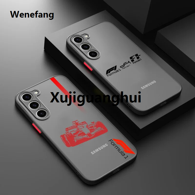 Xujiguanghui Wenefang Luxury Formula 1 F1 For Samsung S23 S22 S21 S20 FE S10 S9 Note 20 10 Ultra Lite Pro Plus Frosted Translucent Phone Case