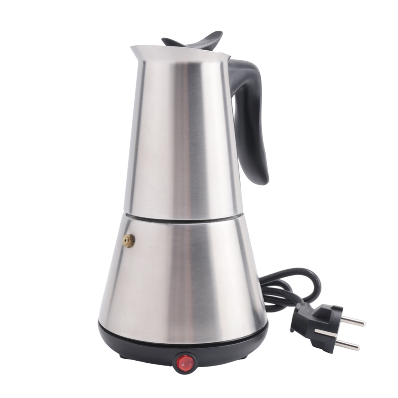 Electric Stove Espresso Maker Moka Pot 6 Cups Percolator Coffee Pot Electric Stainless Steel Classic Cafe Maker EU Plug