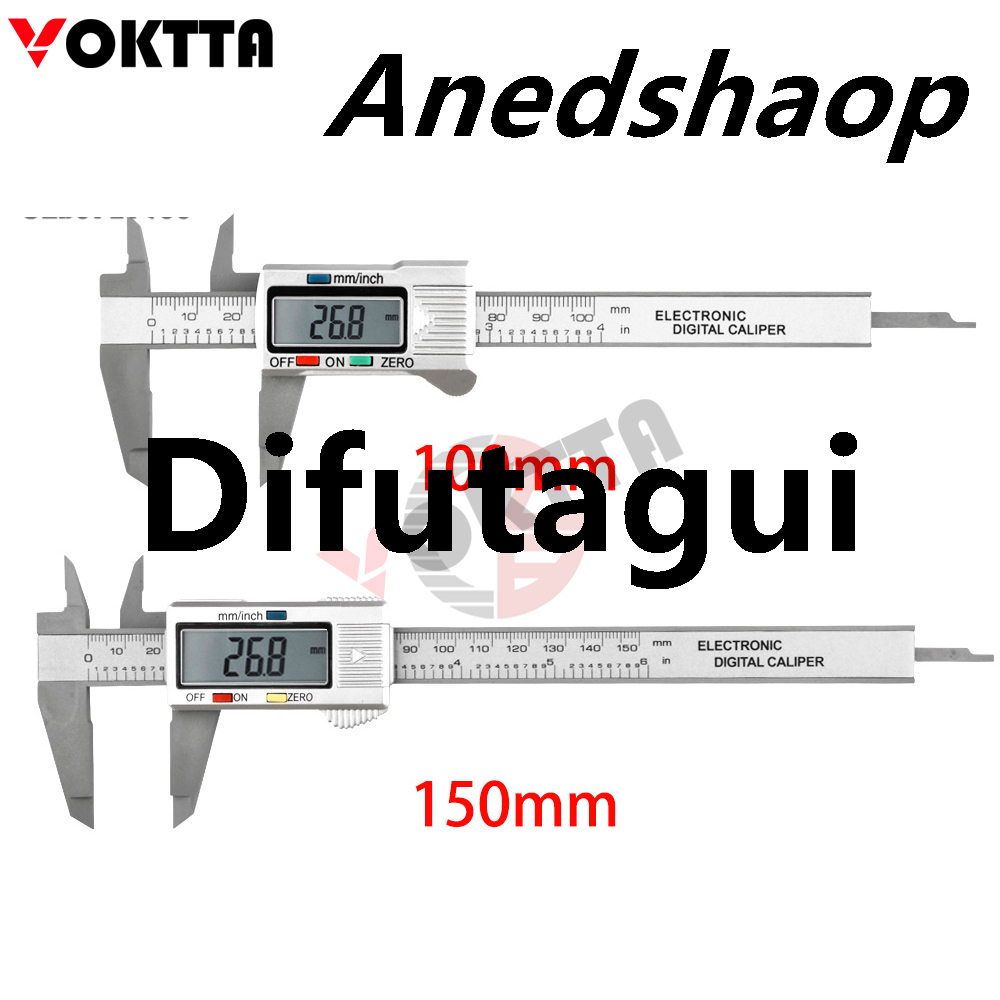 Difutagui Caliper Measuring Tool Digital Caliper 100mm 150mm Digital Micrometer Sales Hot Selling promotion Waterproof Easy Switch from Inch to Millimeter Woodworking