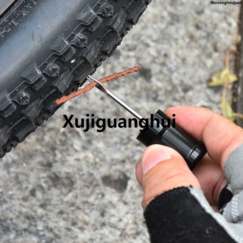 Xujiguanghui RenconghoujuanHot Selling 1Set Portable Mini Tire Repair Tool Kit Universal MLuxury otorcycle Bicycle Tubeless Tire Urgent Repair Rubber Stripes Sets Accessories