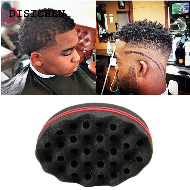 DISICHEN High Quality Hair Brush Sponge for Dreads Twists Big Holes Metal Hair Pick Comb Double-sided Breathable Perm Styling Brush for Hair Styling