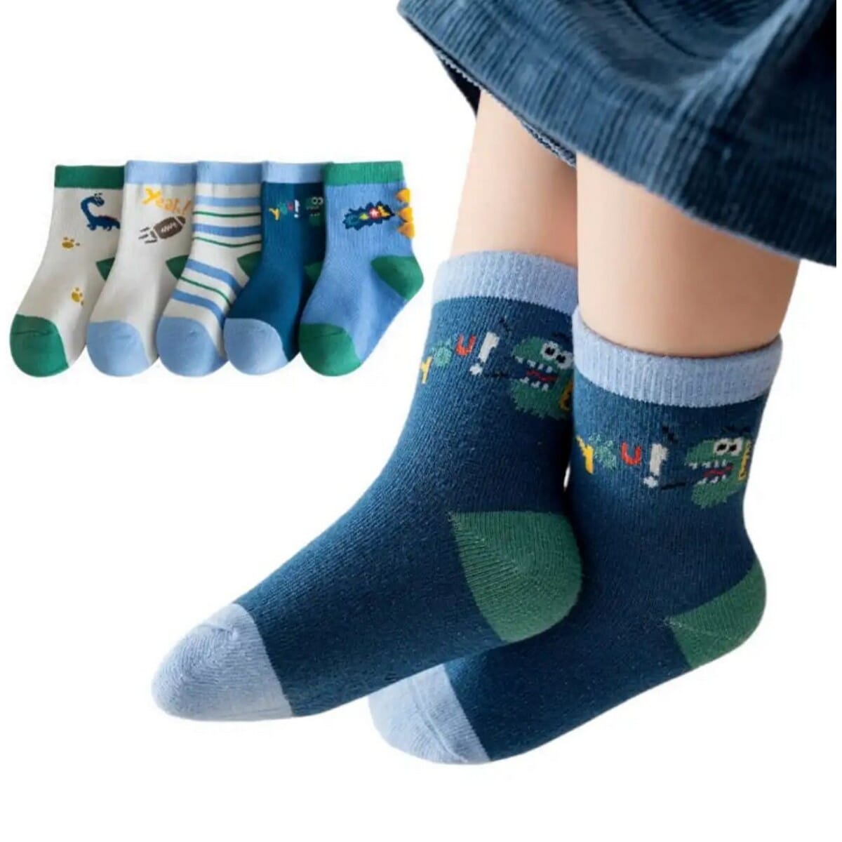 5 Pairs Set All Size (0 to 12 Years) Baby Kids Soft Comfortable Cotton Mid-Tube Boys And Girls Winter Socks