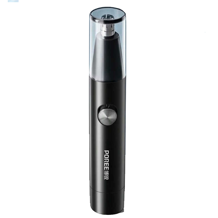 POREE PS1252 Nose Hair Trimmer for Men - 360° Arched Blade, Quiet High-Speed Motor (7500 RPM), Battery Operated, Washable & Portable Grooming Tool
