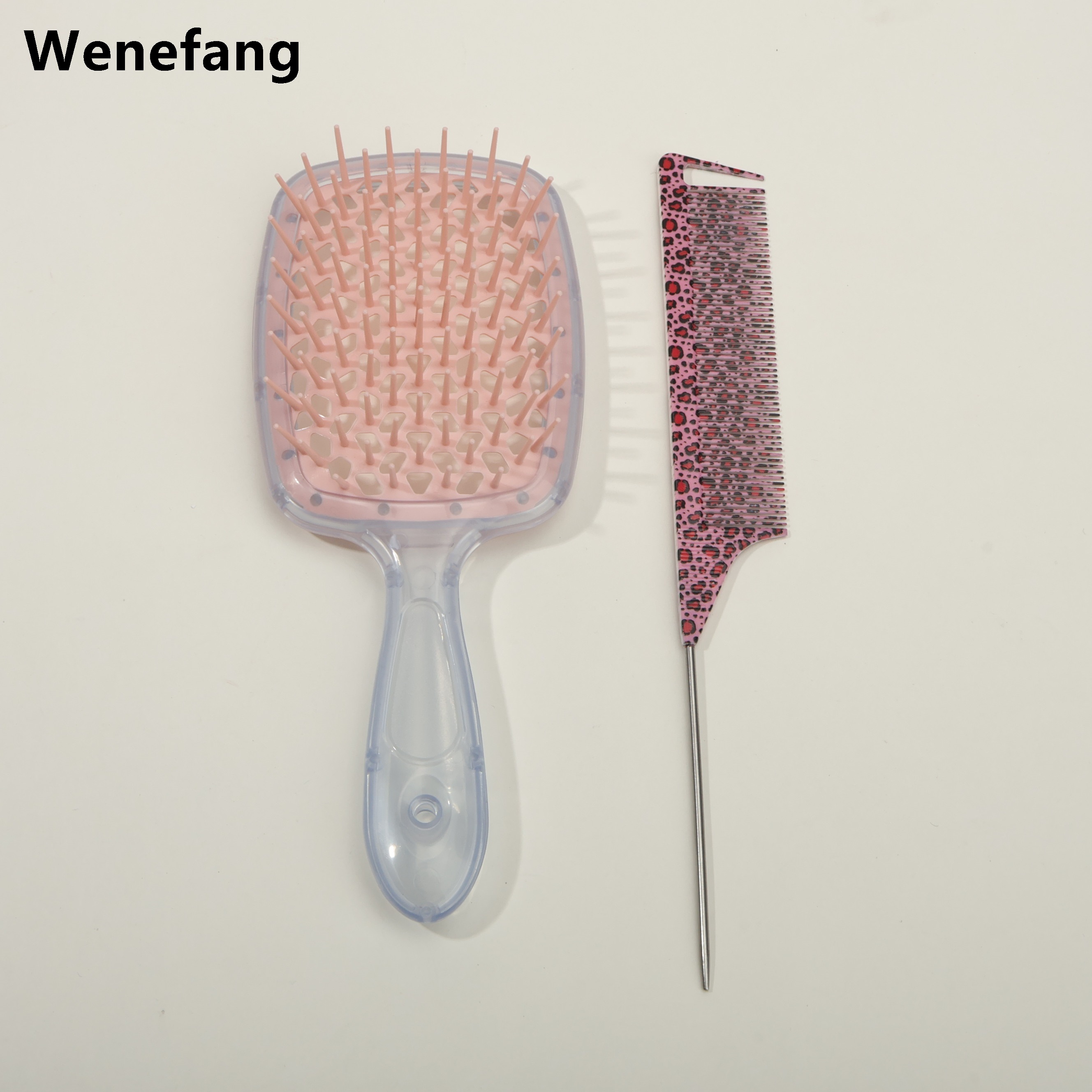 Wenefang Hollow massage comb, pointy tail comb, hair styling care, wet Luxury and dry hair universal, air bag comb smooth hair anti-knot