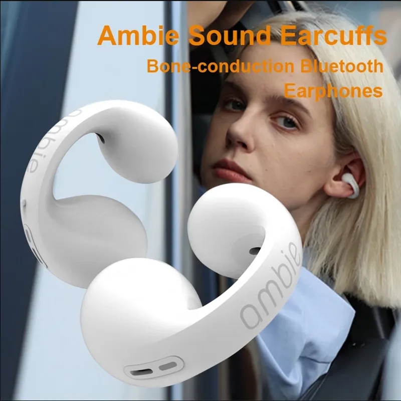 Bizzy HLstar® NEW Ear buds Ambie Sound Earcuffs Upgrade Pro Earring Wireless Bluetooth Earphones TWS Stereo Handsfree Ear Hook Airpods Sport Earbuds With Microphone For Mobile
