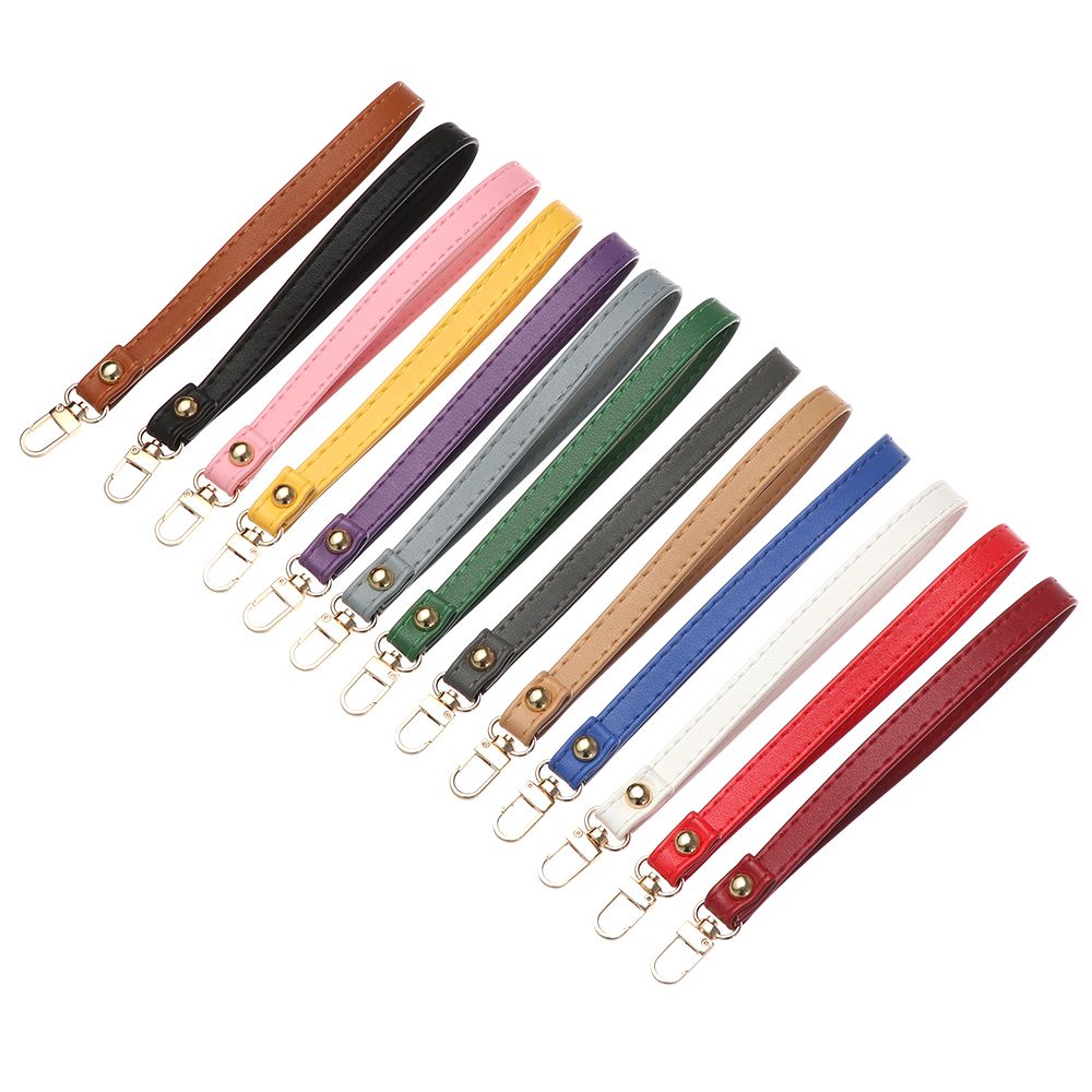 Metal Portable Bag Wrist Strap PU Leather Handbag Straps Waterproof Wallet Strap Belt
