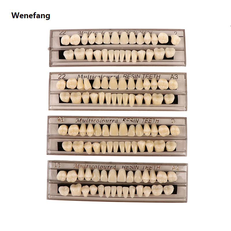 Wenefang 28 Teeth/set Resin Denture Teeth 3d Shade Guide Color Comparator Bargain price Mirror Dentistry Cold Light Teeth White Bleaching Dental Plate
