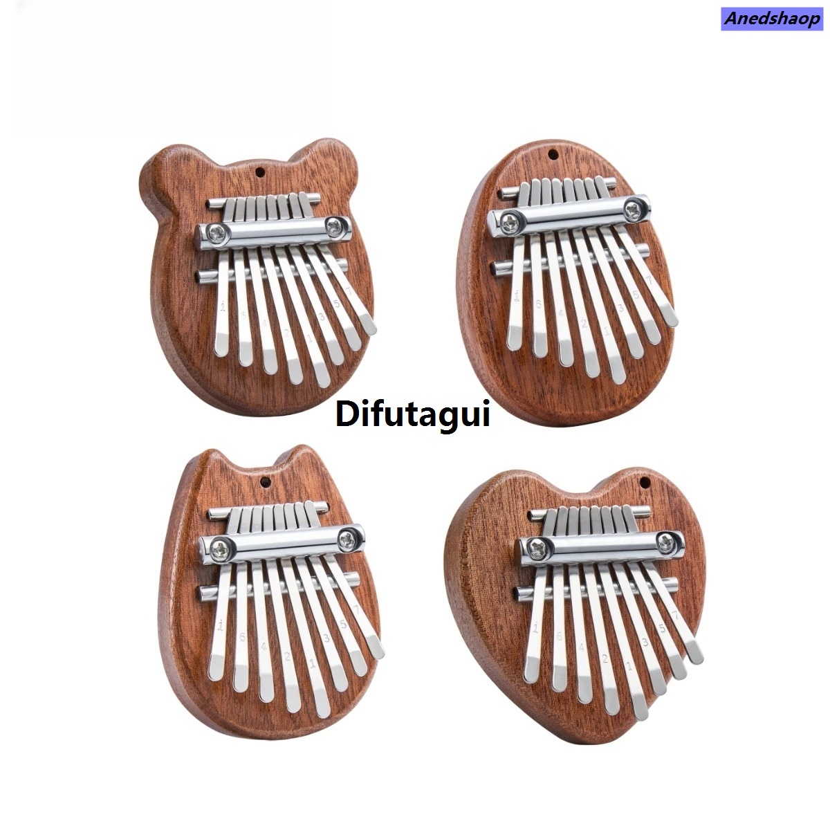 Difutagui Mini Kalimba 8 Key Thumb Piano 1 Pack Water Drop Style 【2025 Affordable Version】 Cute Instrument Portable Exquisite Gift Set for Kids