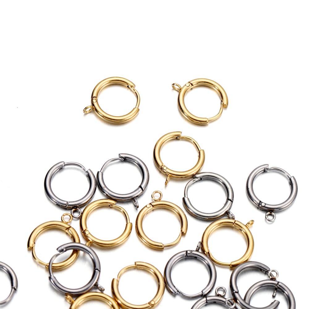 St. kunkka 10pcs 10mm Stainless Steel Earrings For DIY Earrings Jewelry Accessories Making