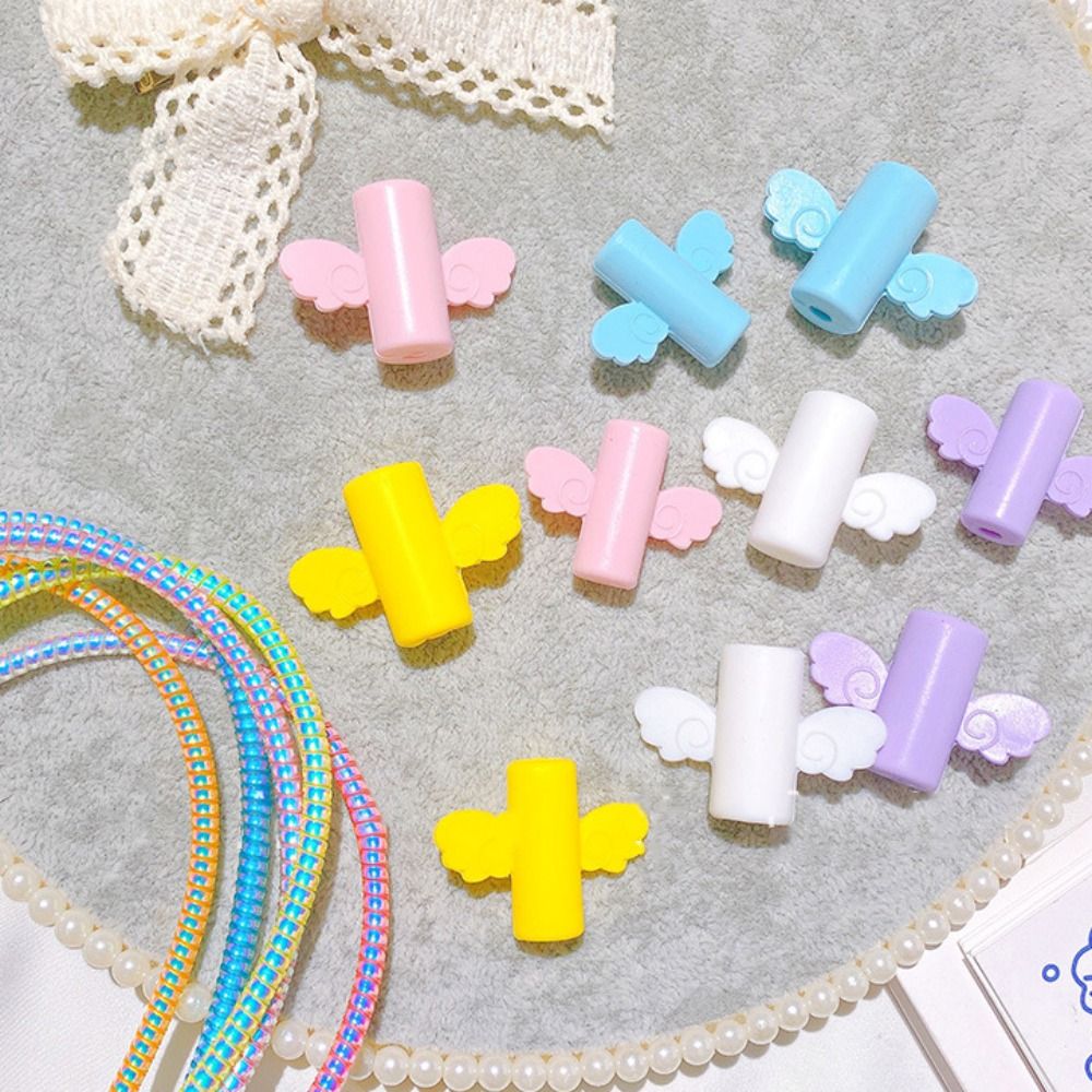 Anti-Break Cute Cable Organizer Cable Winder Data Line Management Phones Cable Holder Cable Spiral Protector Angle Wings Cable Protector Protection Sleeve Cable Protective Cover