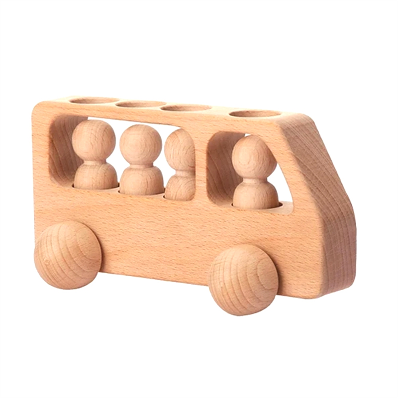 Outdoor Wooden Bus Game Kit Baby Wooden Bus Educational Blocks