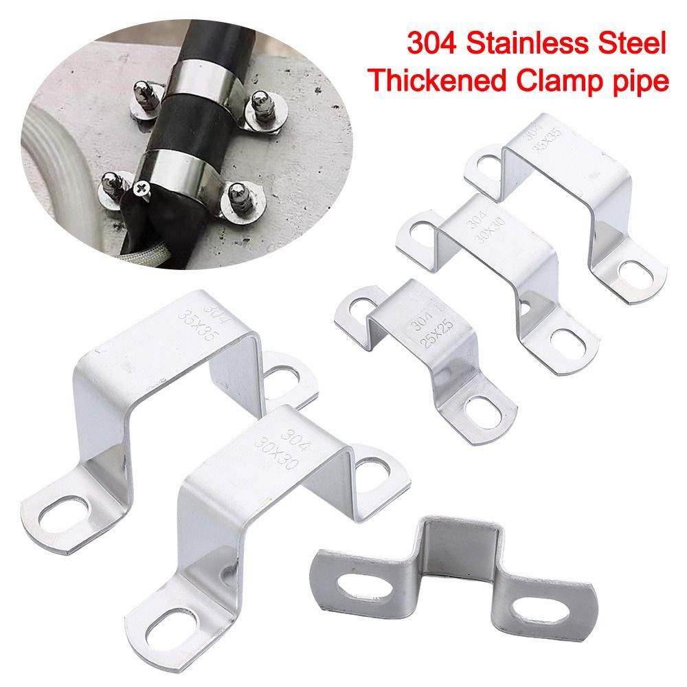 Durable Saddle Clip Horseback Hose Clamp Plumbing Tightening M-shaped U-shaped Square Rectangle Ohm Tube Card Fastening Buckles 304 Stainless Steel Throat Hoop Tube