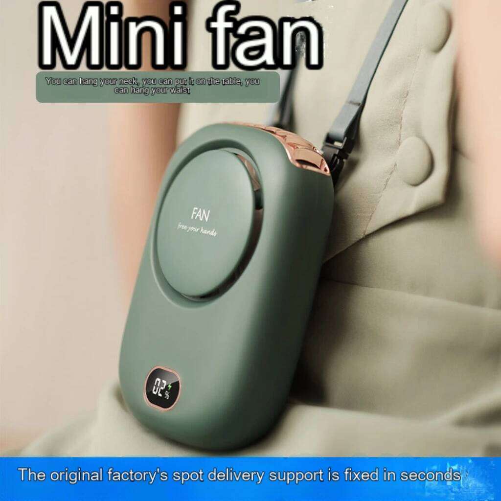 New Mini Portable Hanging Handheld Rechargeable Bladeless Turbo Ultra Quiet Student Hand Held Fan Outdoor Sports Travel