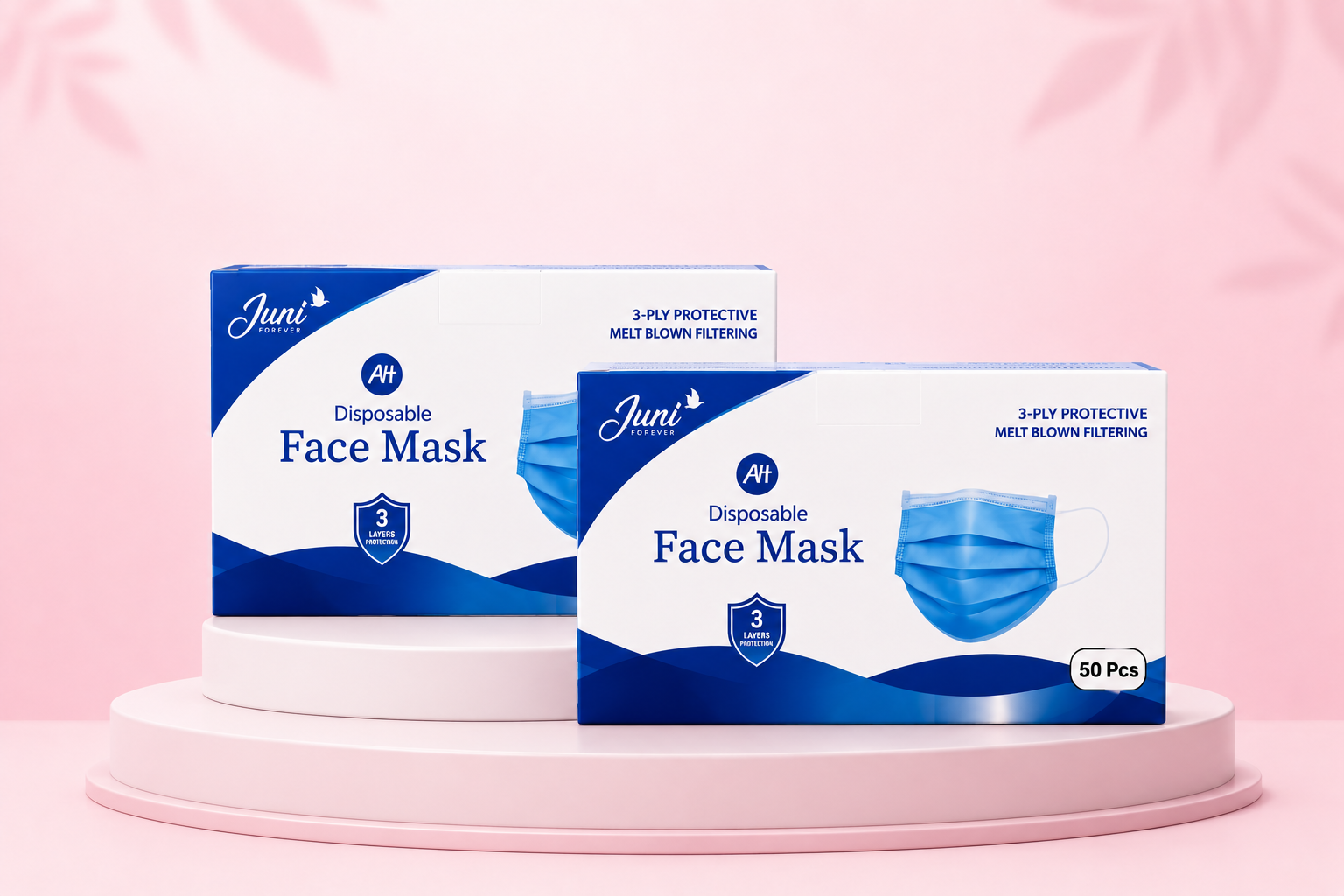 Juni Disposable Facial Mask 50 pcs (Two Box Combo)