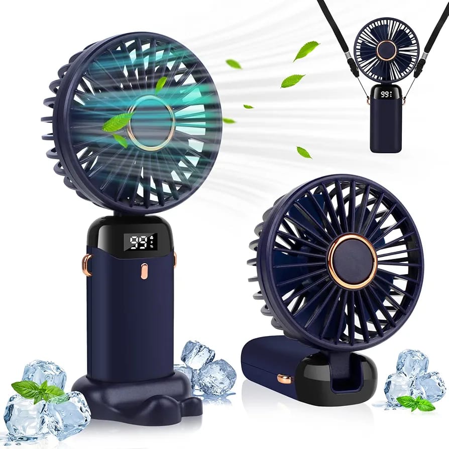 Rechargeable Mini Desk Fan Electric, USB Portable Handheld & Table Fan, Small Cooling Fan for Gaming, Study Table, Laptop Desk & Student Use 5 Speed Settings