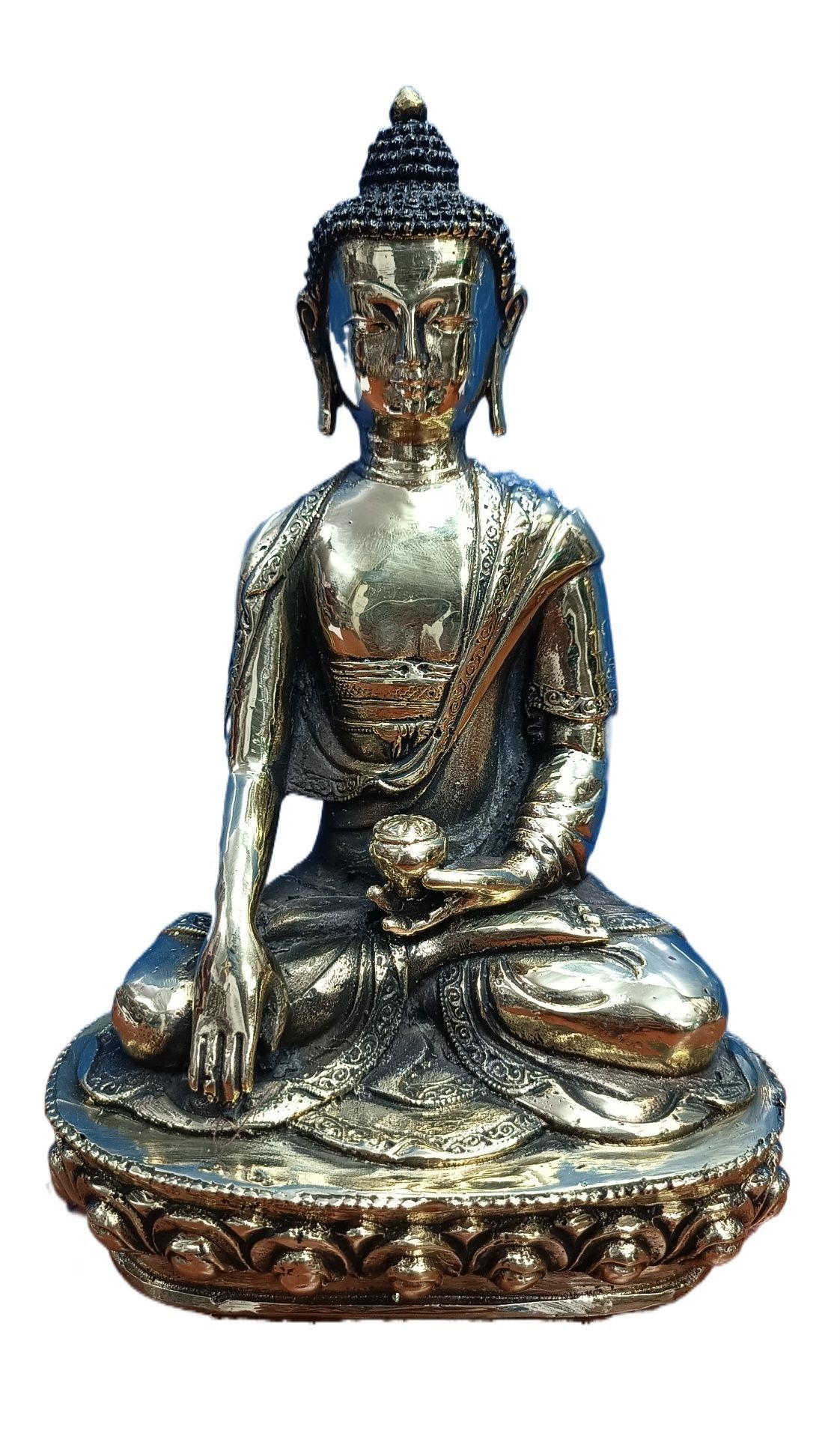 Handmade Jointless Brass Buddha Statue 8"