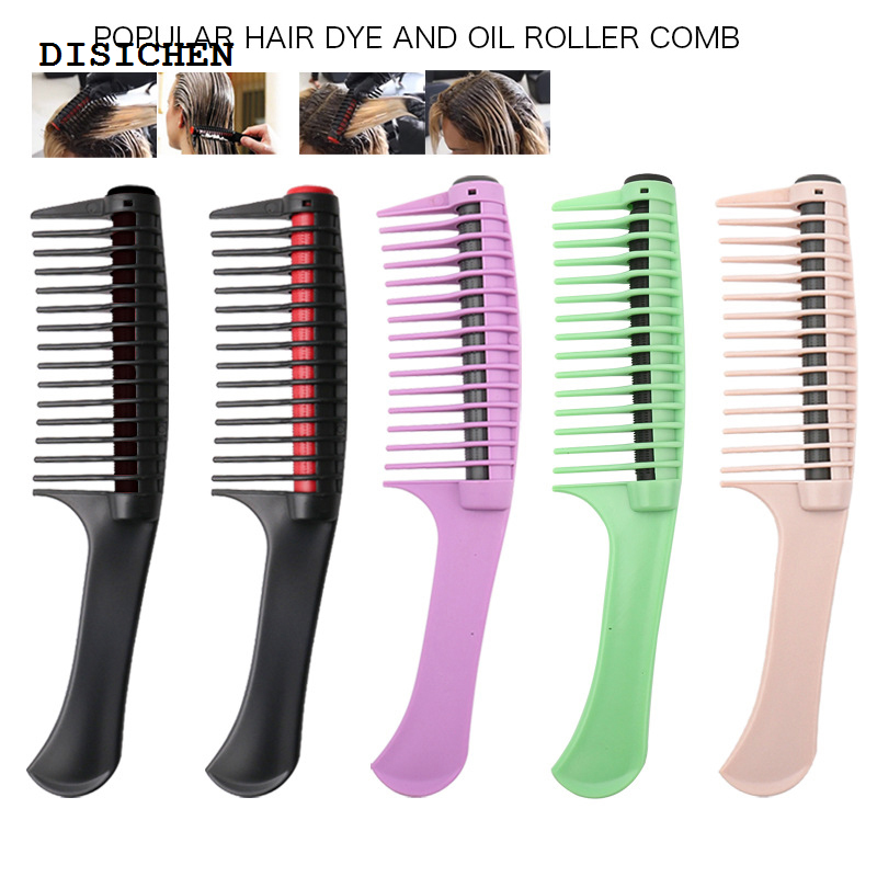 DISICHEN New style 1pc Professional Anti Splicing Detangling Roller Comb Hair Dye Tools Comb Painter Hair Color Brush Hair Dye Brush Salon Comb