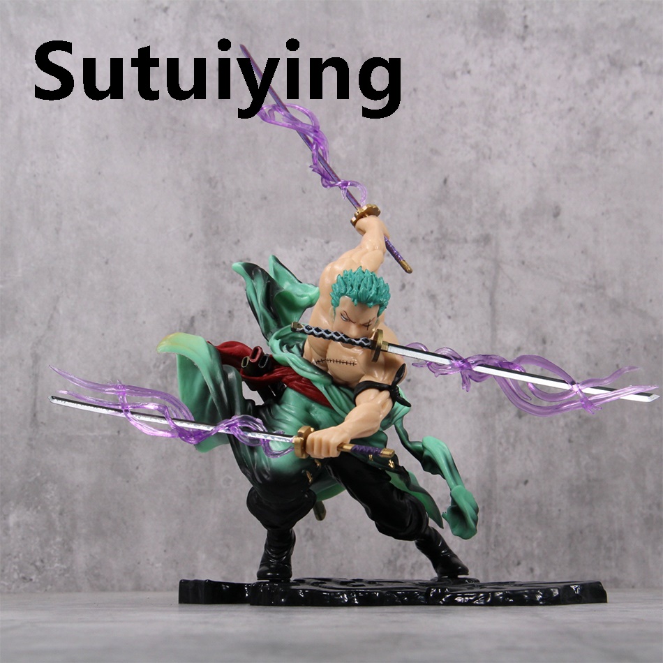 Sutuiying Hot One Piece 10cm Anime Figure Roronoa Zoro Anime New Statue Action Figure Collection Model Kid Toy