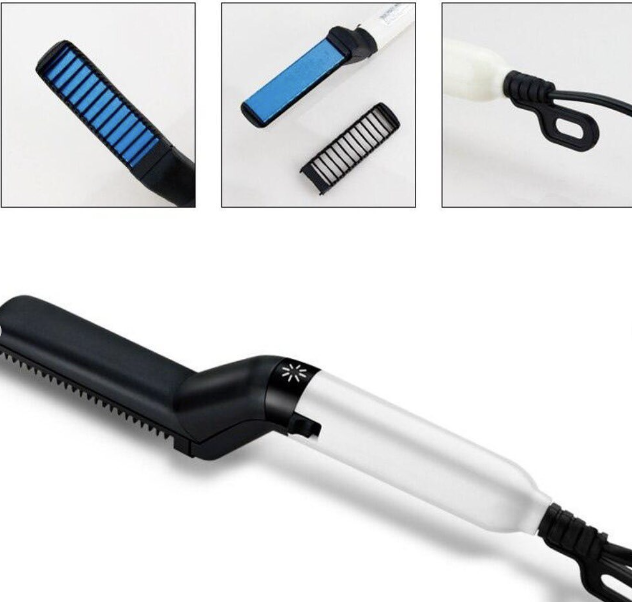 Hair and Beard Straightener for Men and Women - Fast Heating, Ceramic Plate Flat Iron for Frizz-Free Hair & Beard Styling - Adjustable Temperature, Portable, Professional Styling Tool