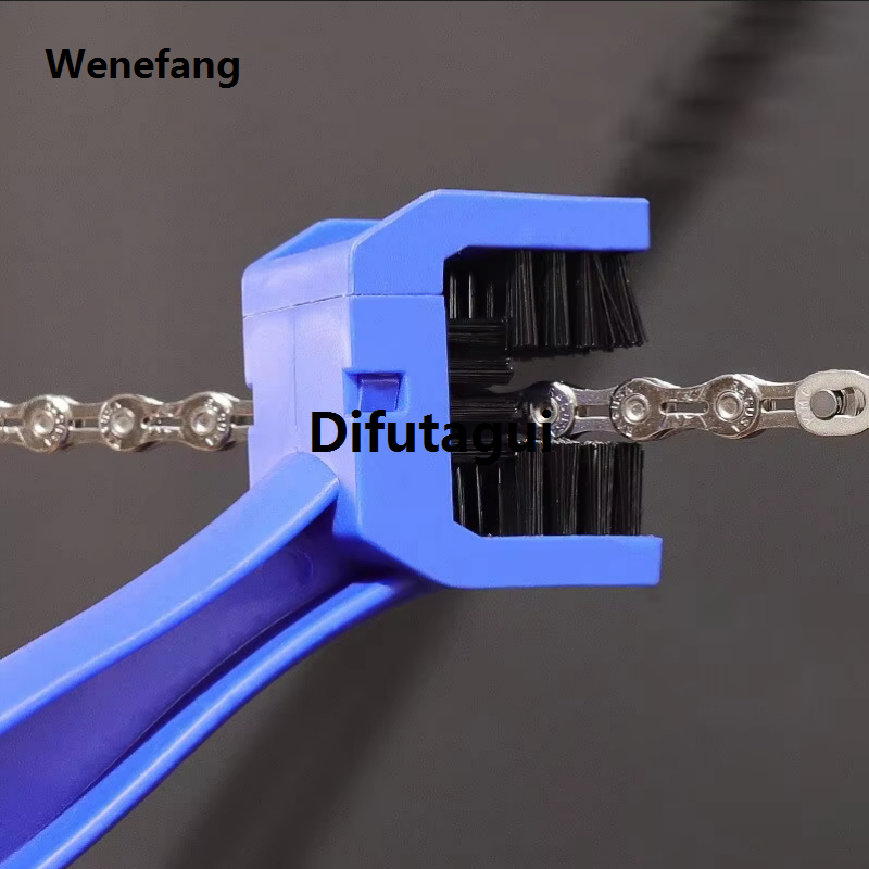 Wenefang Motorcycle Mountain Bike Bicycle Scooter Double-end Chain Cleaning Portable Brush Cycle Chain Detailing Brush Motorbike Chain Clean Tool