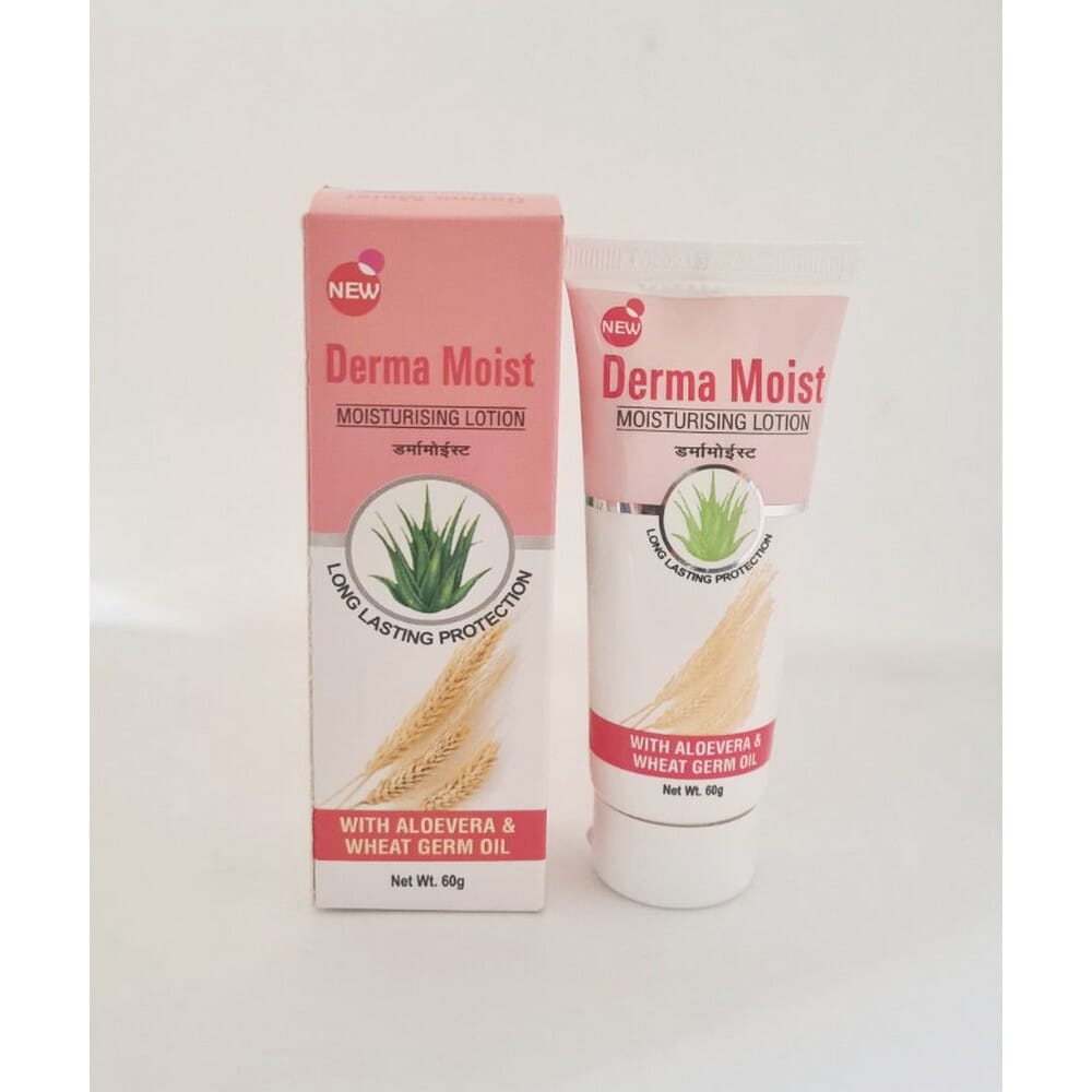 Derma Moist Moisturising Lotion, Enriched With Aloe-Vera And Wheat Germ Oil, 60GM