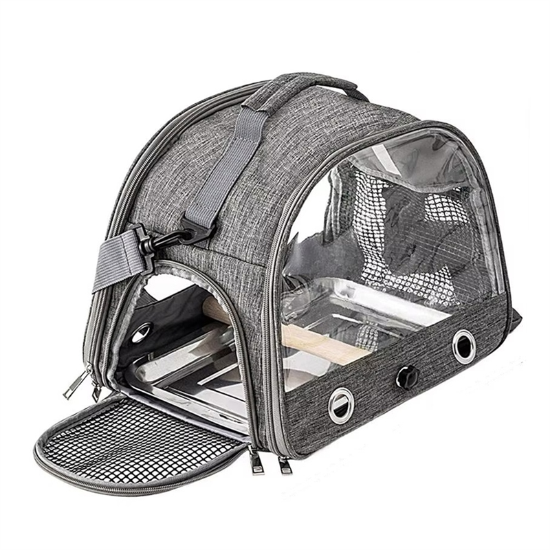 Bird Carrier Backpack for Parrot, Portable Small Animal Travel Cage B
