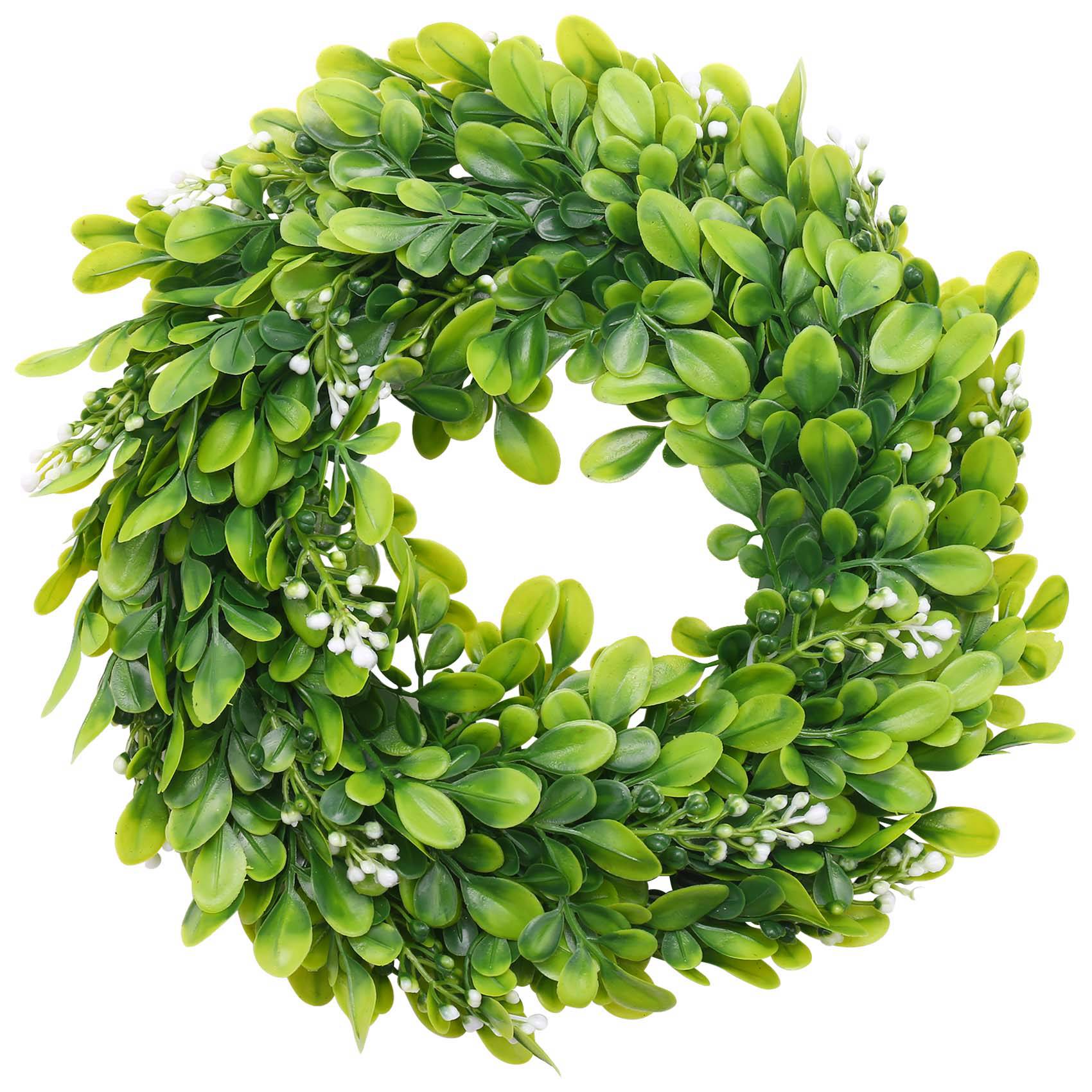 NAMUNY 2 Pack Artificial Boxwood Wreath Faux Artificial Wreath Front Door Hanging Wreath Decoration, 10 Inches