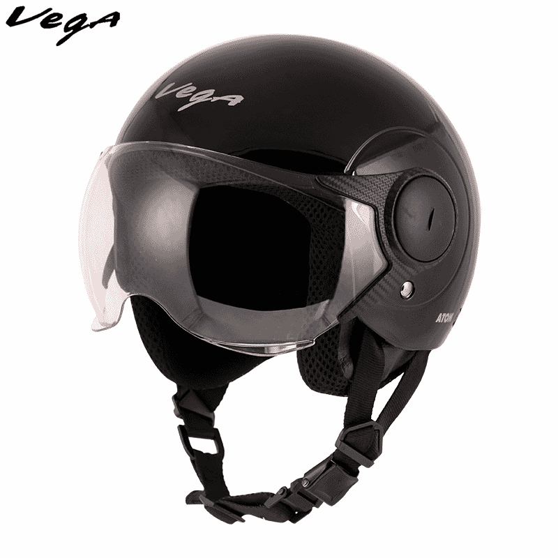 Vega Atom Black Open Face Helmet