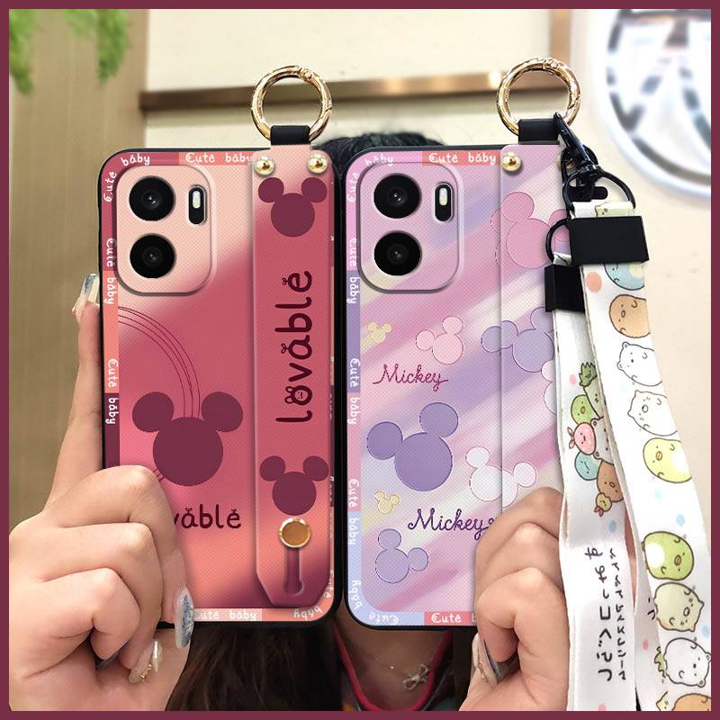 Cute Lanyard Phone Case For OnePlus Ace6 Ultra/1+Ace6Ultra Durable Kickstand Anti-dust Cartoon Silicone Protective Ring