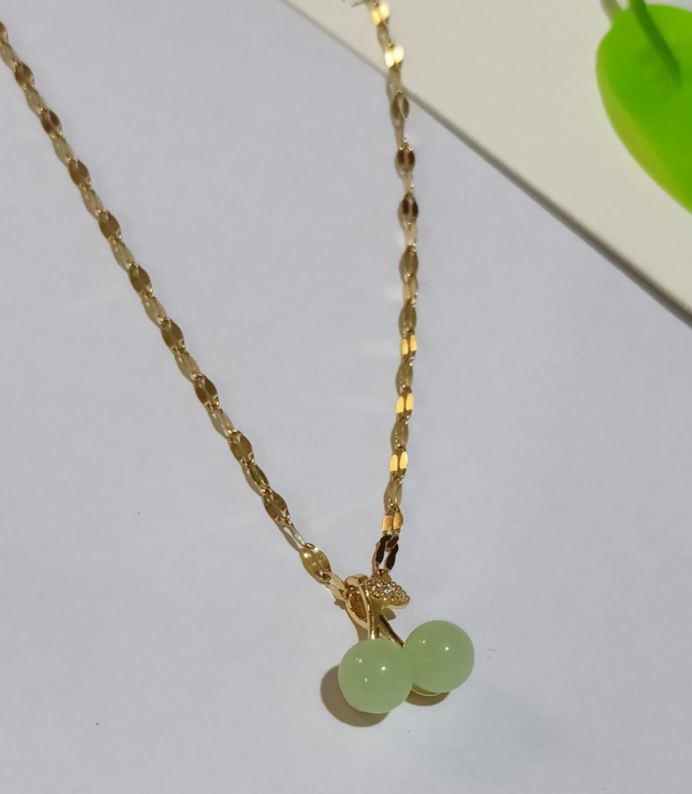 MASALA COTTAGE=Green Beads Necklace for Women