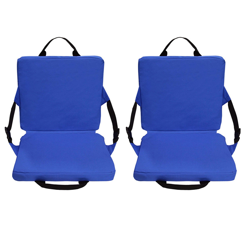 fasdaga 2X Outdoor Square Chair Cushion Stadium Cushion Beach Chair with Backrest Camping Hiking