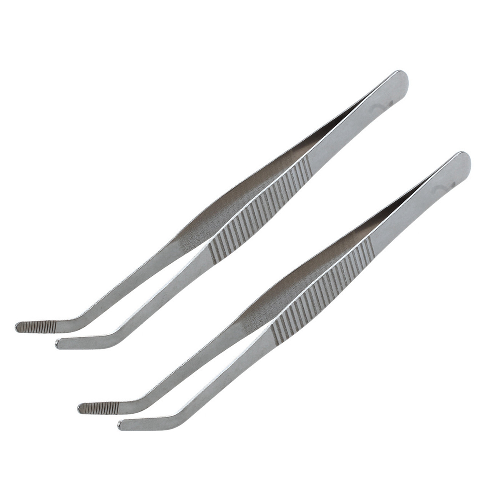 fasdaga 2X Silver Tone Metal Chinese Kongfu Dao Tea Tong Tweezers 7.4 inch Long