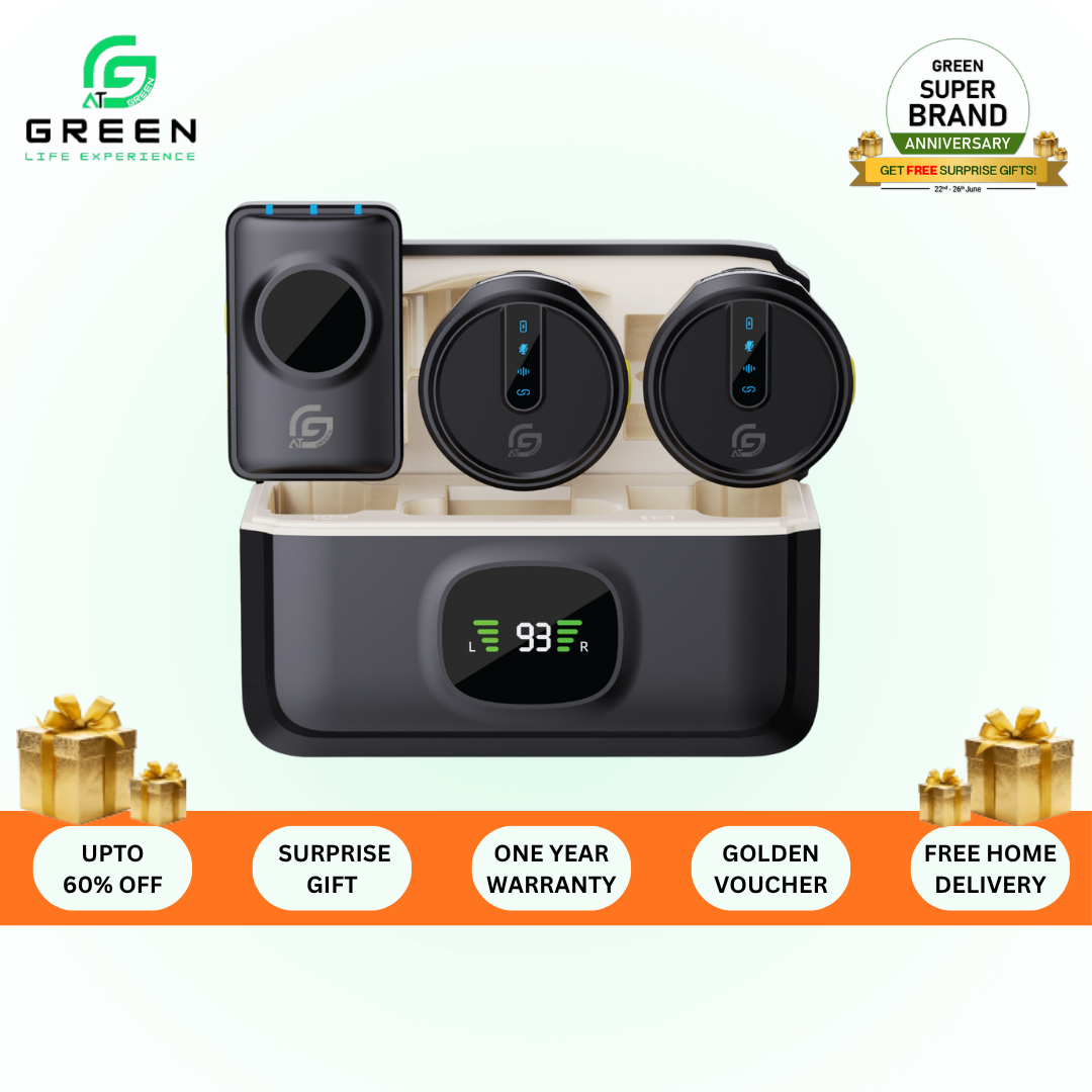 Green Vocal Core Pro Wireless ENC Mic | ProVocal™ Environmental Noise Reduction Technology | 48kHz Studio-Grade Audio | Dual Mic | 7 Hours Playtime | Ultra-Low Latency ≤20ms | 20m+ Wireless Range | Universal Compatibility - iOS, Android & Camera | Type-C - image 1