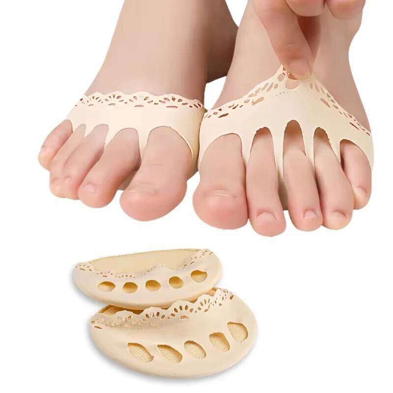 2pieces=1pair High Heels Half Insoles Five Toes Insole Forefoot Pads Care Calluses Corns Relief Foot Pain Massaging Women