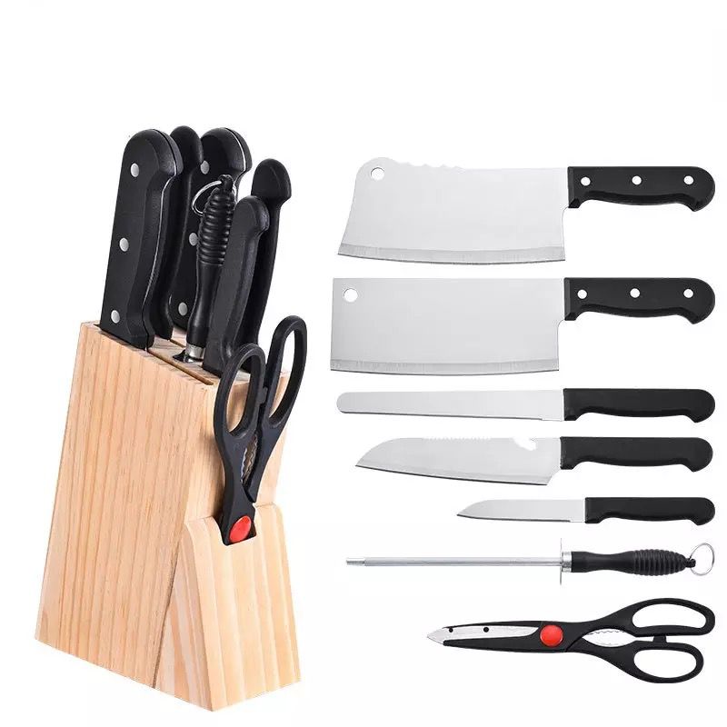 Professional Kitchen Knife Set 7 Pc With Wooden Block Stand | Space Saver Kitchen Knife Storage Stand