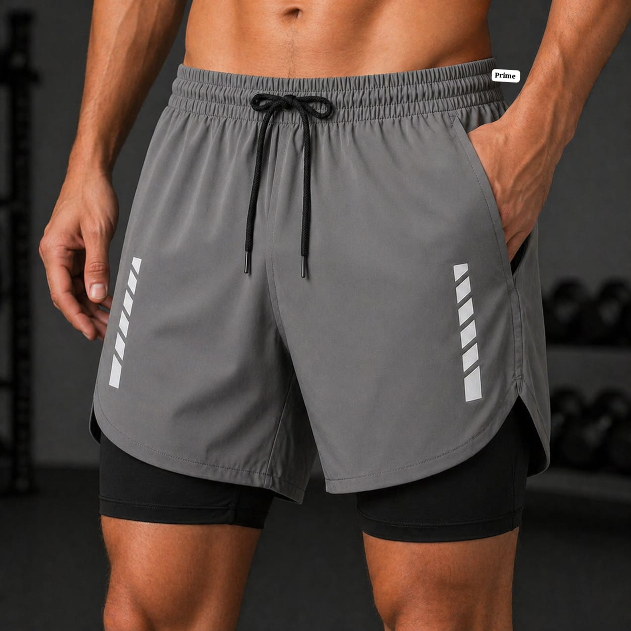 Running Gym Compression Shorts For Men with Inner Tights