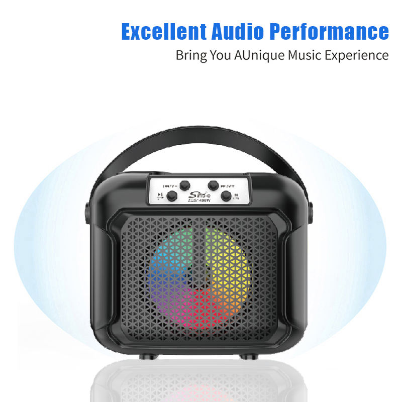Portable 4-Inch Bluetooth DJ Speaker Set - Wireless Microphone, Powerful Bass, LED Party Lights, Home Entertainment & Outdoor Music Speaker