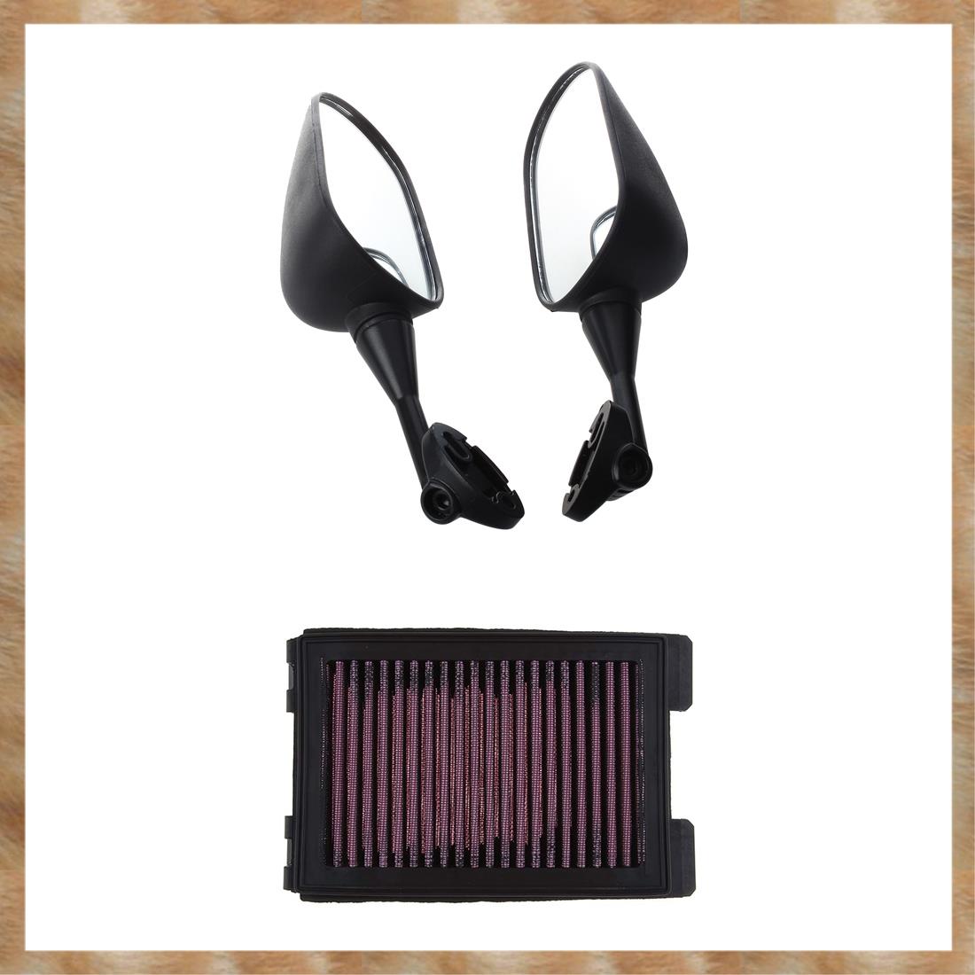 Kqueebee Left Right Side Rear View Mirror for 1999-2006 with Motorcycle Air Filter for