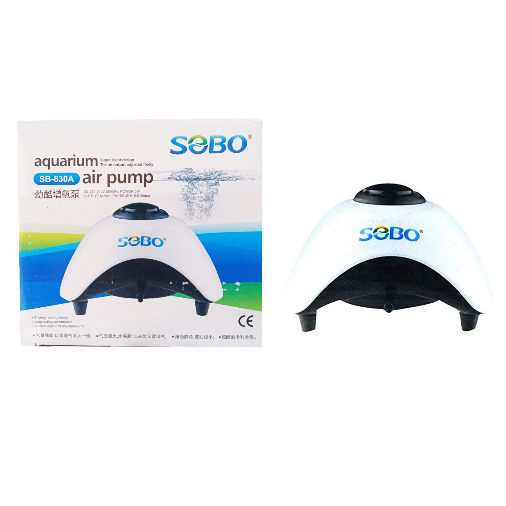 SOBO 5 Watt SB-830A Single Output Super Silent Air Pump For Aquarium Kohinoor Aquarium