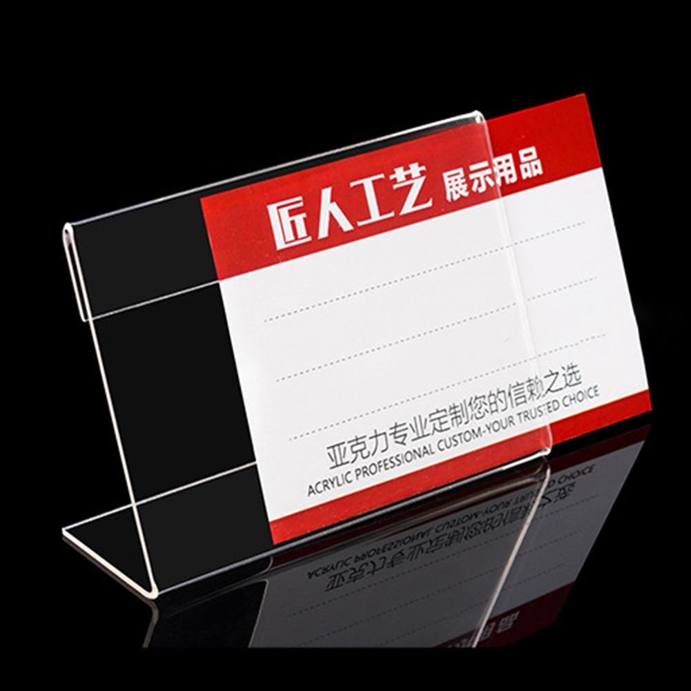 1Pc Portable Acrylic Clear Desktop Sign Labels Display Holder Price Name Card Tag Stand Rack