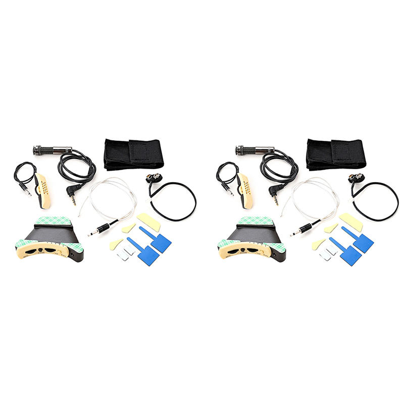 CGearuppt 2X Microphone Sound Hole Equalizer Piezo Pickup Kit for Acoustic Folk Classical Guitar