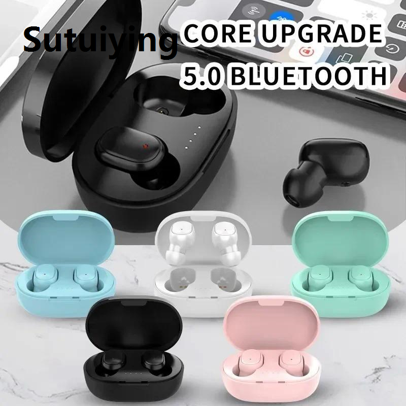 Sutuiying Earbuds Headphones Drop with Microphone Ship New A6S Wireless Bluetooth Ear Noise Earbuds Mini Earphones Hands-Free