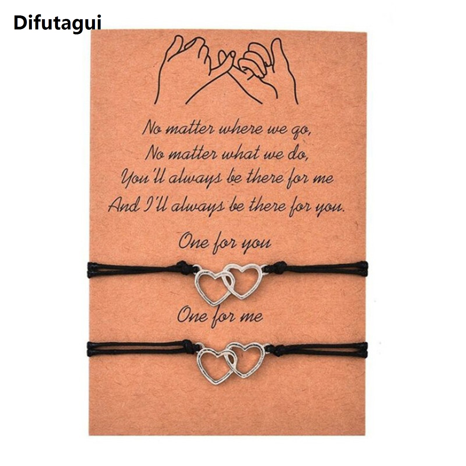 Difutagui Alloy Moon Sun Woven Couple Bracelet Set for Women Men Boy Girl 2 Pieces