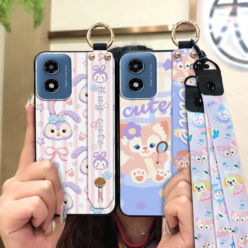 Dirt-resistant Anti-knock Phone Case For MOTO G Play 2024/4G/5G Cute protective Anti-dust Wristband Phone Holder Durable