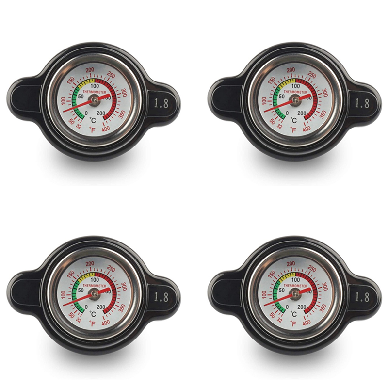 FORIDE 4X High Pressure Radiator Cap with Temperature Gauge, 1.8 Bar Radiator Cap 25.6Psi for , , ,