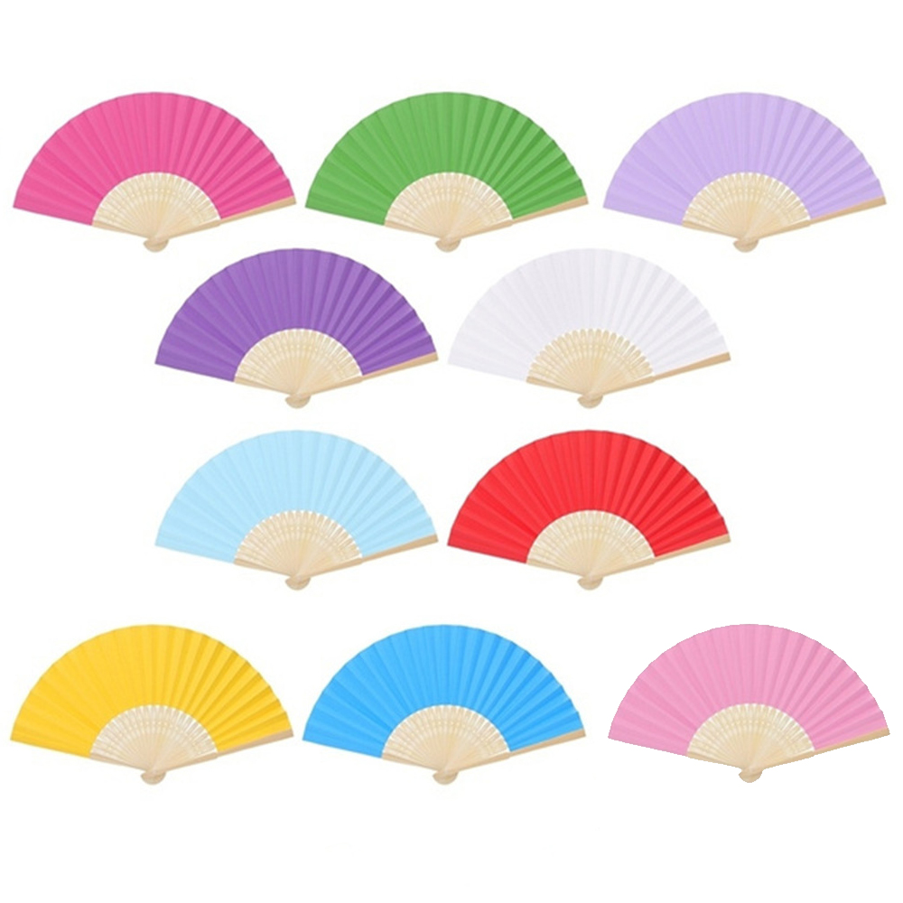 Portable Wedding Drawing Folding Paper Fan Hand Held Chinese Style